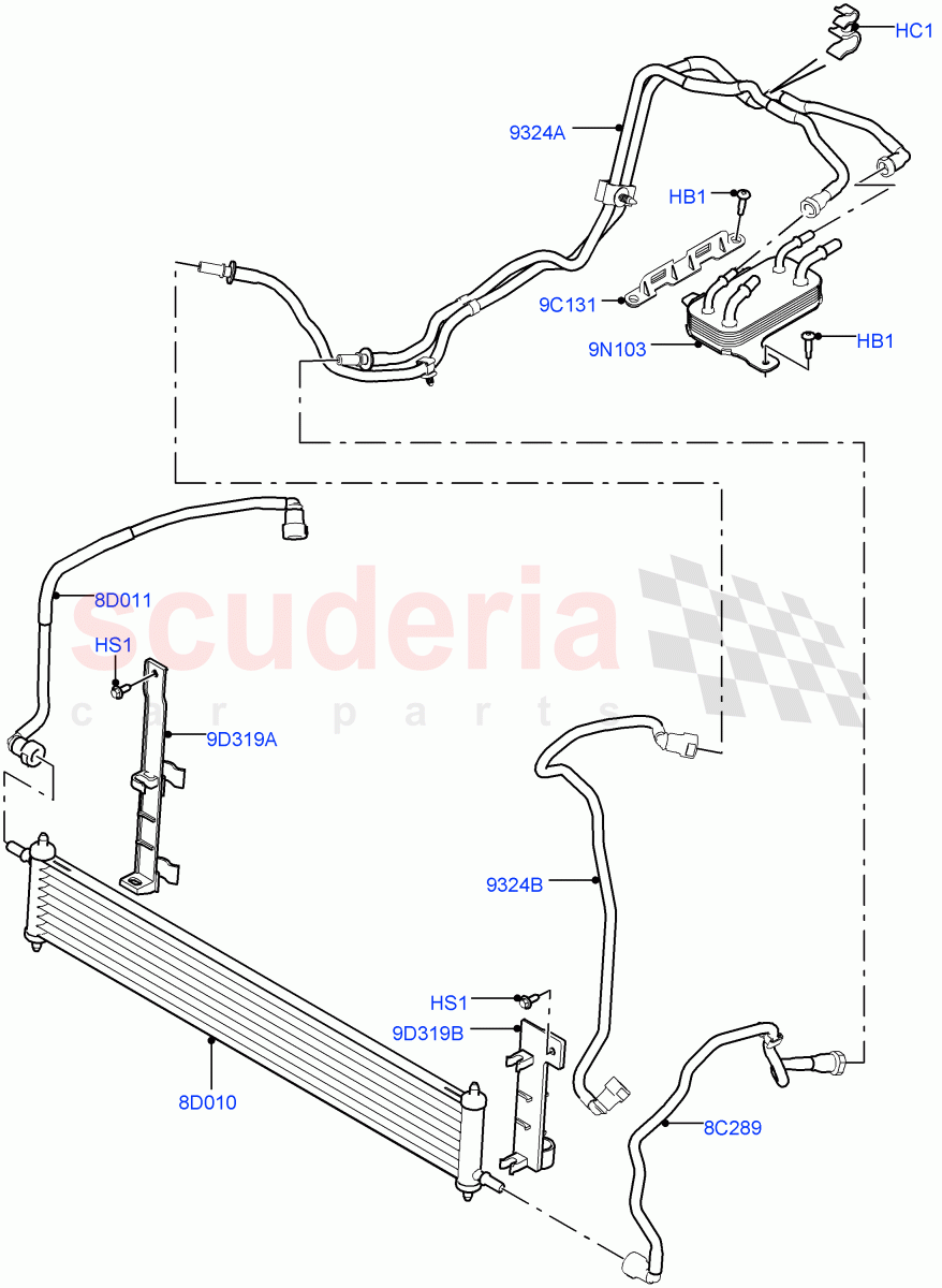 Fuel Cooler Assembly (3.0L 24V DOHC V6 TC Diesel, 3.0L 24V V6 Turbo Diesel Std Flow) of Land Rover Land Rover Range Rover (2012-2021) [3.0 Diesel 24V DOHC TC]