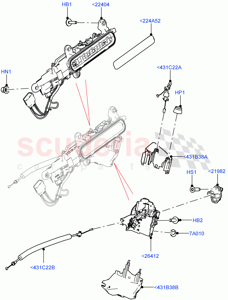 Rear Door Lock Controls (Changsu (China)) of Land Rover Land Rover Range Rover Evoque (2019+) [2.0 Turbo Diesel]