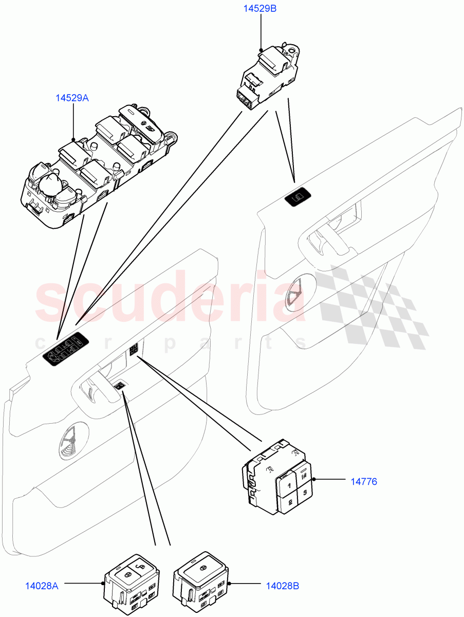 Switches (Door) (Halewood (UK)) ((V) TOKH999999) of Land Rover Land Rover Discovery Sport (2015+) [2.2 Single Turbo Diesel]