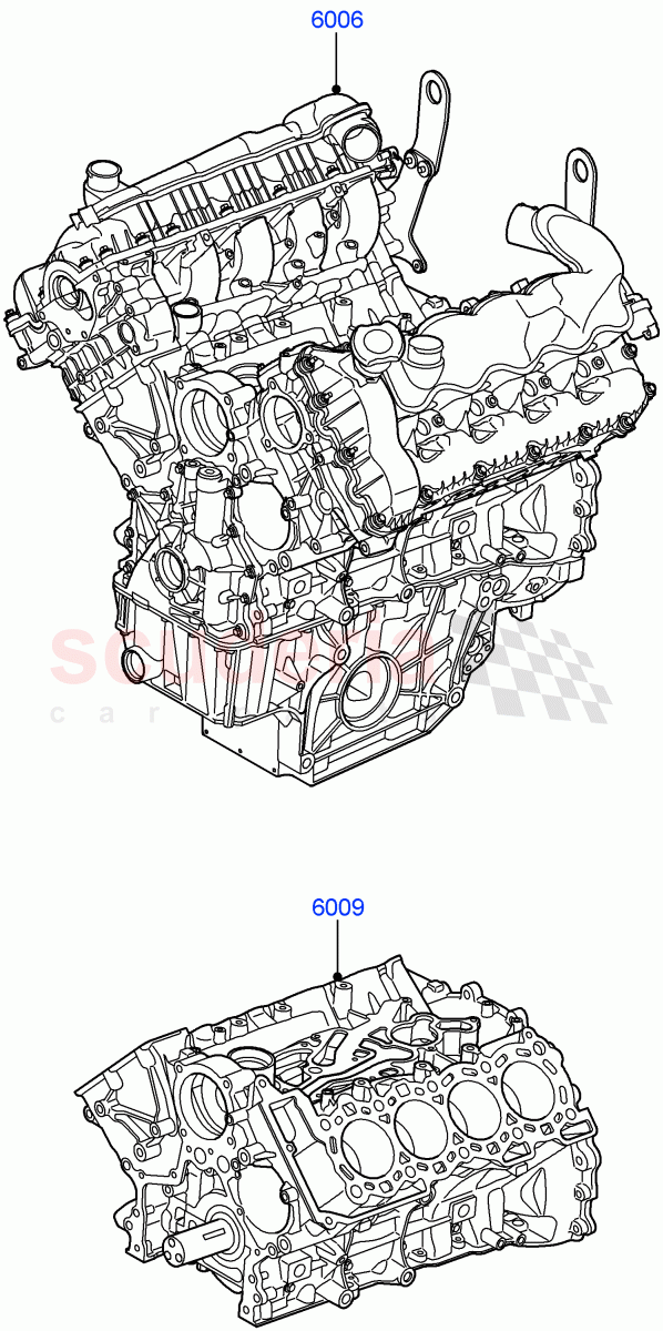 Service Engine And Short Block (3.6L V8 32V DOHC EFi Diesel Lion) ((V) FROMAA000001) of Land Rover Land Rover Range Rover (2010-2012) [3.6 V8 32V DOHC EFI Diesel]