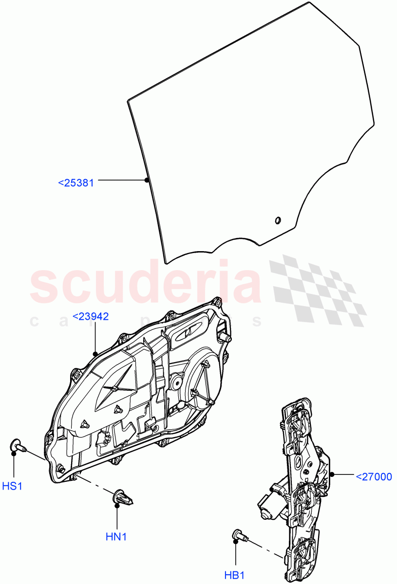 Rear Door Glass And Window Controls (Halewood (UK)) of Land Rover Land Rover Range Rover Evoque (2019+) [2.0 Turbo Diesel]