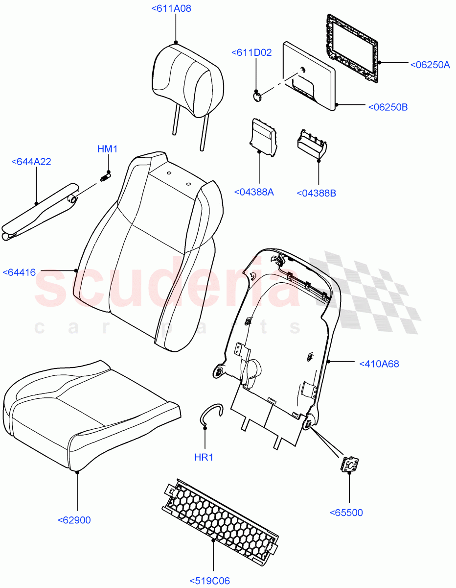 Front Seat Covers (Long Wheelbase, Semi Aniline Leather Perf) ((V) TOHA999999) of Land Rover Land Rover Range Rover (2012-2021) [5.0 OHC SGDI SC V8 Petrol]
