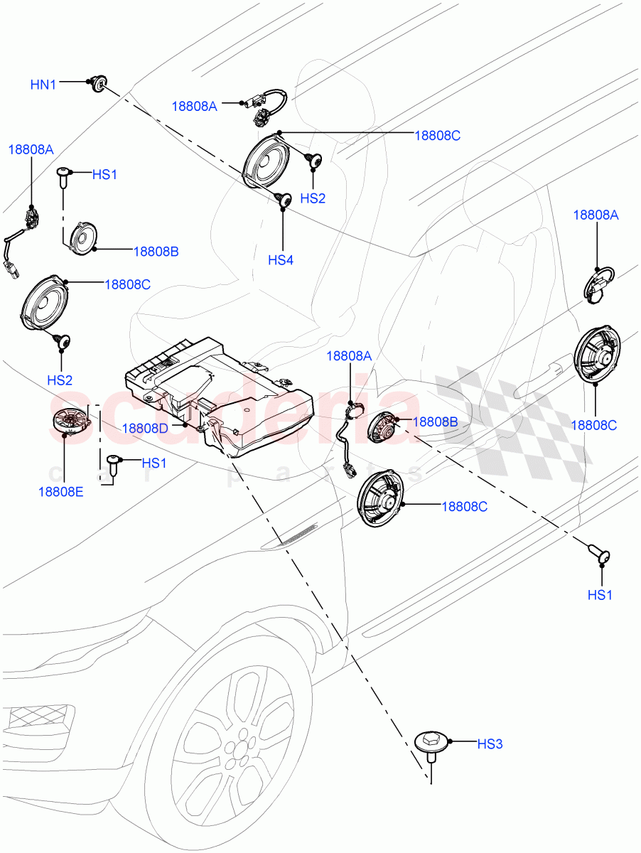 Speakers (Halewood (UK), Hi Line Audio System - 600 W, With Premium Sound System) of Land Rover Land Rover Range Rover Evoque (2012-2018) [2.0 Turbo Diesel]