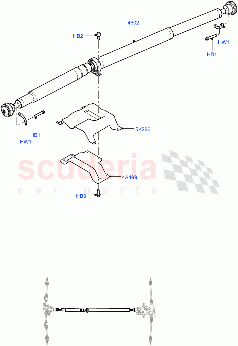 Drive Shaft - Rear Axle Drive (Changsu (China), Efficient Driveline) ((V) FROMGG134738) of Land Rover Land Rover Range Rover Evoque (2012-2018) [2.0 Turbo Petrol AJ200P]