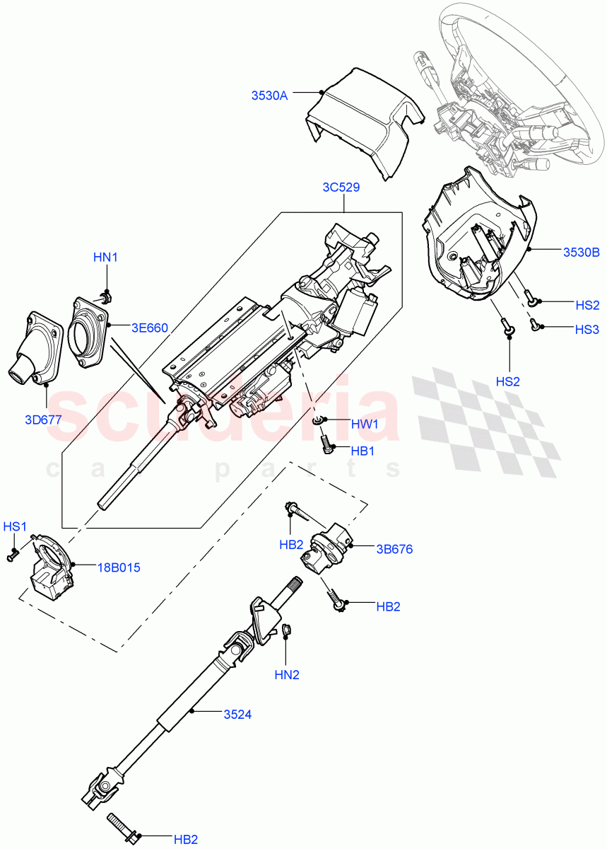 Steering Column ((V) FROMAA000001) of Land Rover Land Rover Range Rover (2010-2012) [3.6 V8 32V DOHC EFI Diesel]