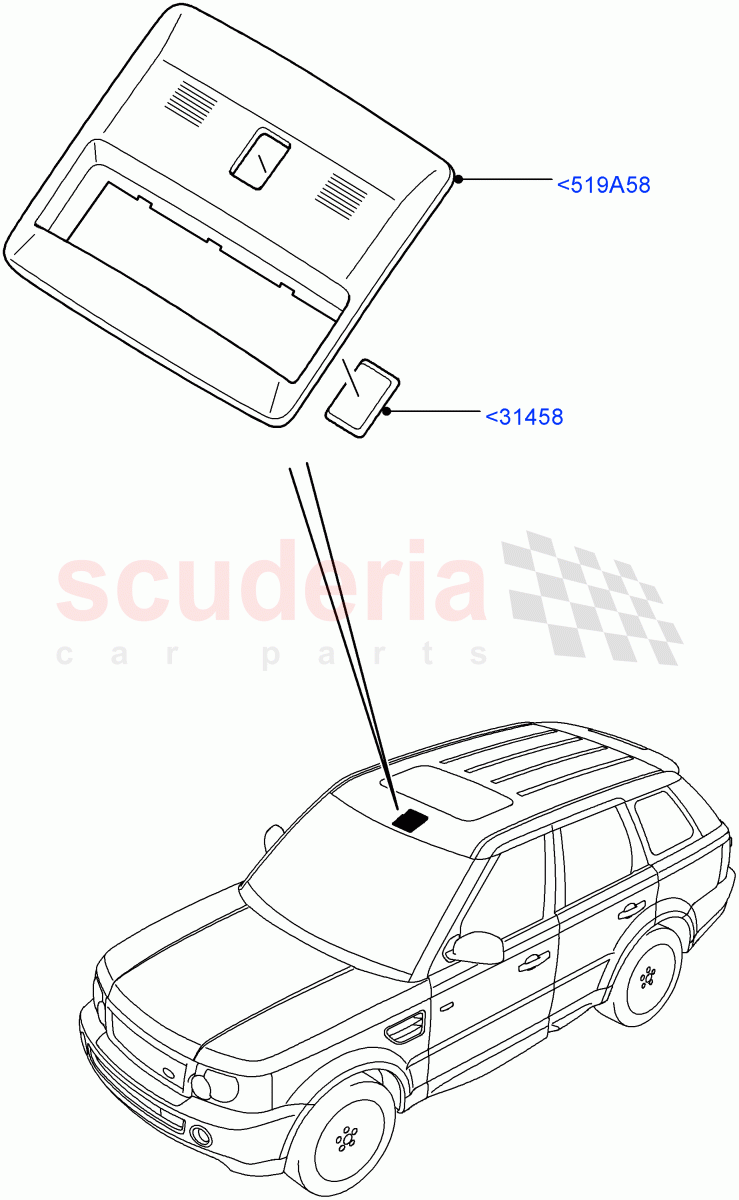 Console - Overhead ((V) TO9A999999) of Land Rover Land Rover Range Rover Sport (2005-2009) [4.4 AJ Petrol V8]