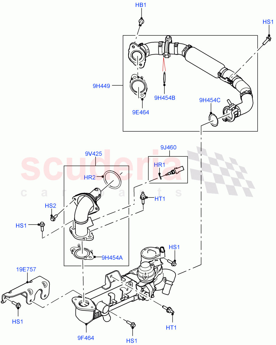 Exhaust Gas Recirculation (LH Side, Nitra Plant Build) (3.0L AJ20D6 Diesel High) ((V) FROMM2000001) of Land Rover Land Rover Discovery 5 (2017+) [3.0 I6 Turbo Diesel AJ20D6]