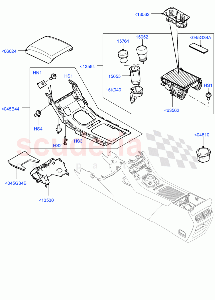 Console - Floor (External Components) (Changsu (China)) ((V) FROMEG000001) of Land Rover Land Rover Range Rover Evoque (2012-2018) [2.2 Single Turbo Diesel]