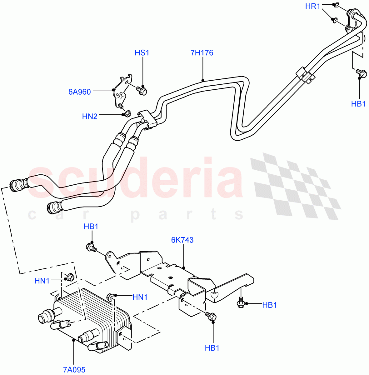 Transmission Cooling Systems (6 Speed Auto ZF 6HP26 Steptronic) ((V) FROM7A000001, (V) TO9A999999) of Land Rover Land Rover Range Rover Sport (2005-2009) [3.6 V8 32V DOHC EFI Diesel]