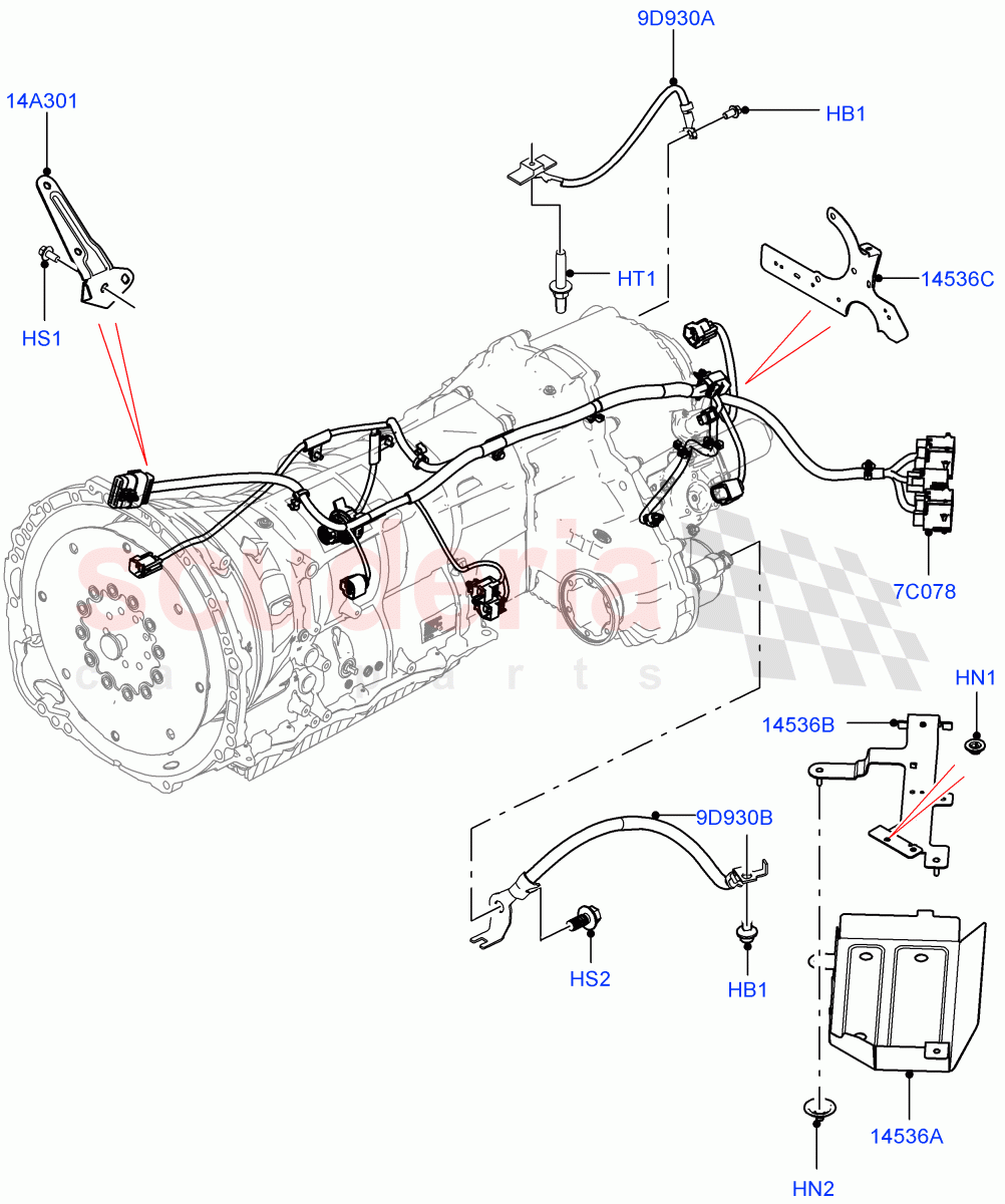 Electrical Wiring - Engine And Dash (Transmission) ((V) FROMGA000001) of Land Rover Land Rover Range Rover Sport (2014+) [5.0 OHC SGDI SC V8 Petrol]