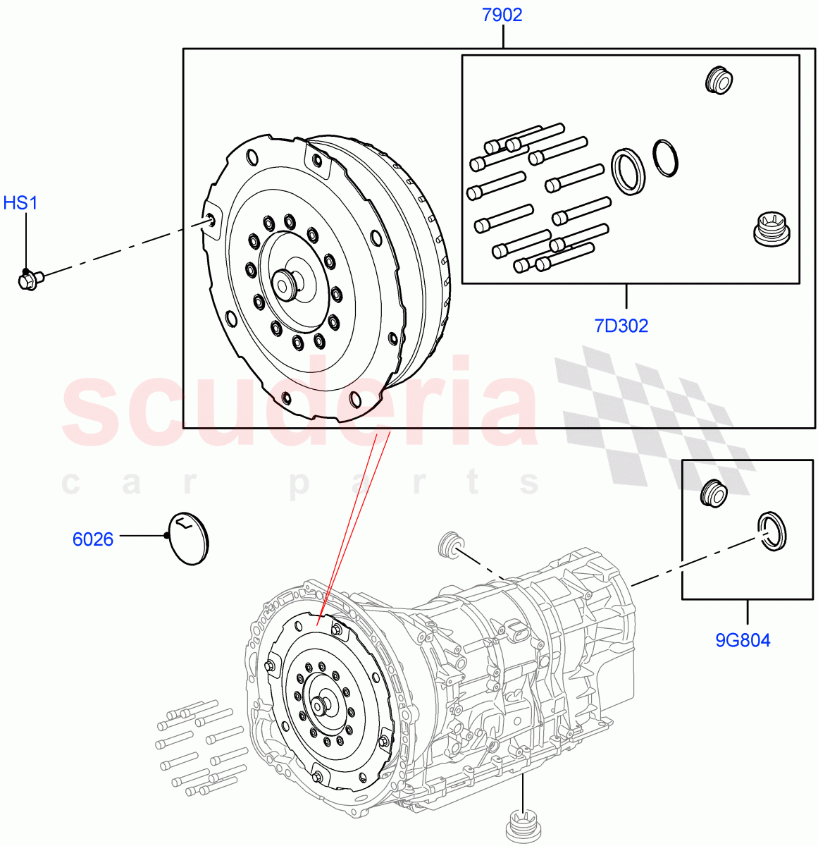 Converter (3.0 V6 Diesel, 8 Speed Auto Trans ZF 8HP70 4WD, 4.4L DOHC DITC V8 Diesel, 3.0 V6 D Gen2 Twin Turbo) ((V) FROMBA000001) of Land Rover Land Rover Range Rover Sport (2010-2013) [5.0 OHC SGDI NA V8 Petrol]