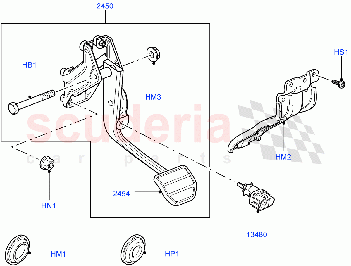 Brake And Clutch Controls ((V) FROMAA000001) of Land Rover Land Rover Range Rover Sport (2010-2013) [5.0 OHC SGDI SC V8 Petrol]