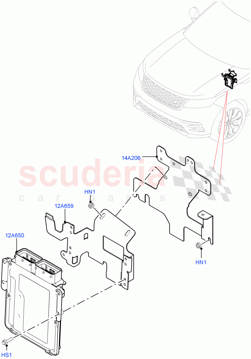 Engine Modules And Sensors (2.0L I4 High DOHC AJ200 Petrol, RHD, 2.0L I4 Mid DOHC AJ200 Petrol) ((V) TOLA999999) of Land Rover Land Rover Range Rover Velar (2017+) [2.0 Turbo Petrol AJ200P]