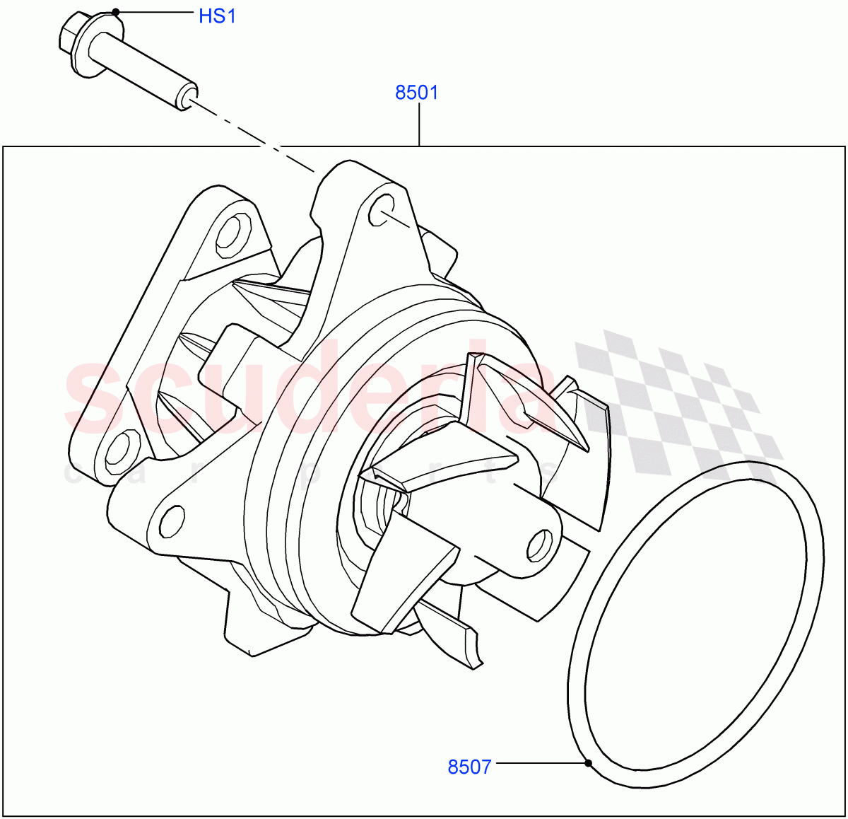 Water Pump (2.0L 16V TIVCT T/C 240PS Petrol) of Land Rover Land Rover Range Rover (2012-2021) [2.0 Turbo Petrol GTDI]