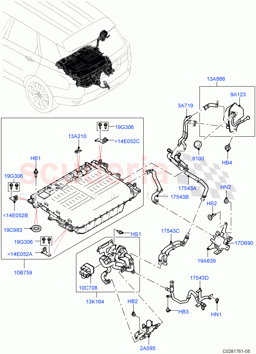 Hybrid Electrical Modules (PHEV Battery And Cooling, Rear Section) (2.0L AJ200P Hi PHEV) ((V) FROMJA000001) of Land Rover Land Rover Range Rover (2012-2021) [2.0 Turbo Petrol GTDI]