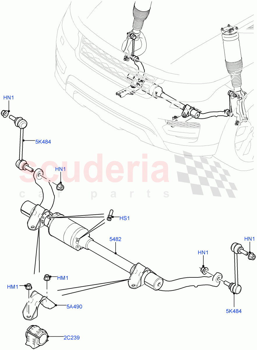 Front Cross Member & Stabilizer Bar (Active Stabilizer Bar) (Sport Suspension w/ARC, Electronic Air Suspension With ACE) ((V) FROMKA000001) of Land Rover Land Rover Range Rover Sport (2014+) [2.0 Turbo Diesel]