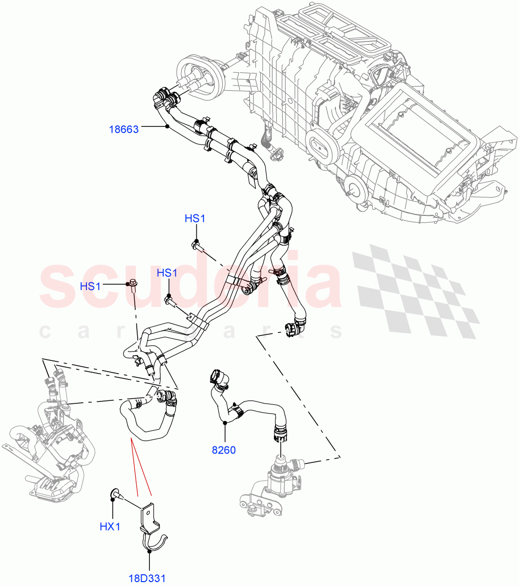 Heater Hoses (2.0L AJ21D4 Diesel Mid, Fuel Heater W/Pk Heat With Remote) ((V) FROMMA000001) of Land Rover Land Rover Range Rover Velar (2017+) [3.0 I6 Turbo Petrol AJ20P6]