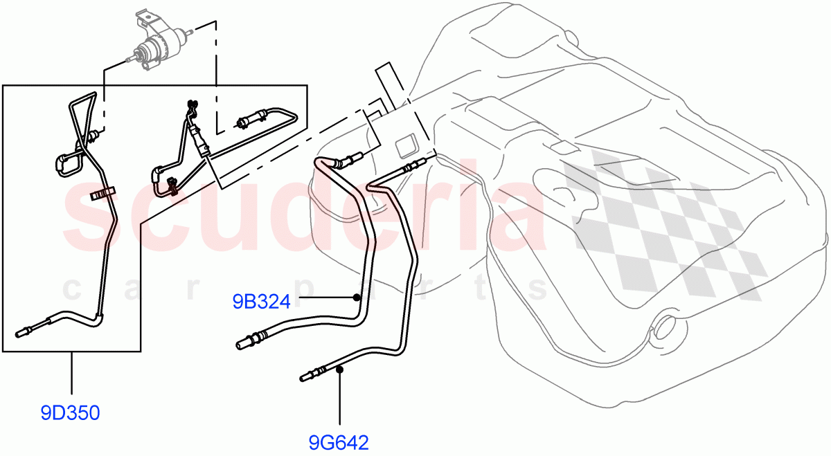 Fuel Lines (Rear) (2.2L CR DI 16V Diesel) of Land Rover Land Rover Range Rover Evoque (2012-2018) [2.2 Single Turbo Diesel]