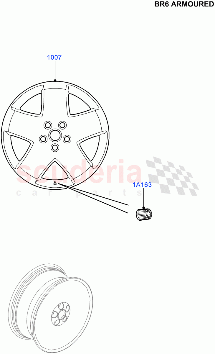 Wheels (With B6 Level Armouring) ((V) FROMAA000001) of Land Rover Land Rover Discovery 4 (2010-2016) [3.0 DOHC GDI SC V6 Petrol]