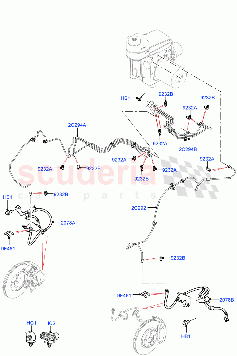 Front Brake Pipes (LHD) of Land Rover Land Rover Defender (2020+) [2.0 Turbo Petrol AJ200P]