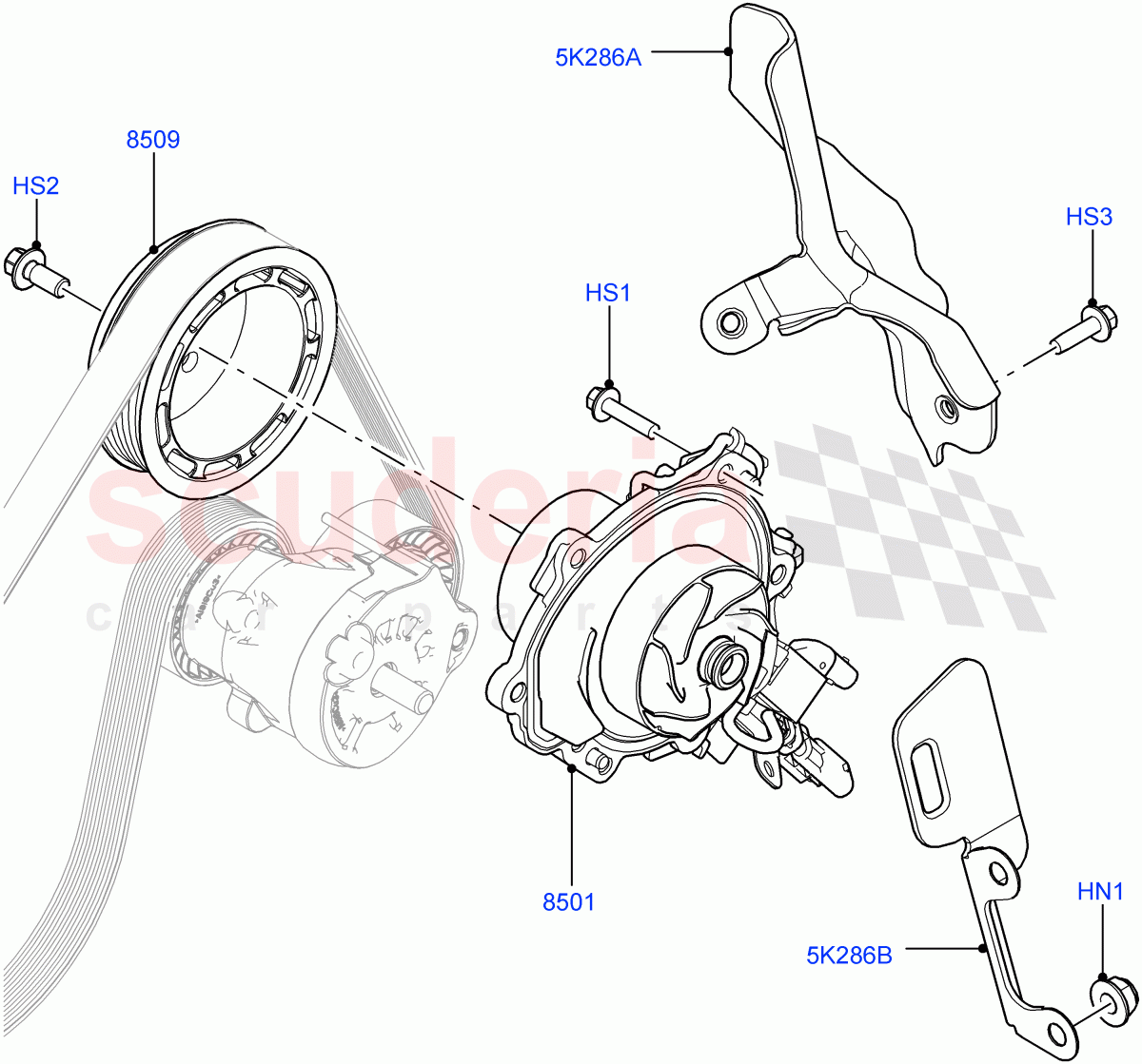 Water Pump (Main Unit) (2.0L I4 Mid DOHC AJ200 Petrol, Itatiaia (Brazil), 2.0L I4 Mid AJ200 Petrol E100) ((V) FROMJT000001) of Land Rover Land Rover Discovery Sport (2015+) [2.0 Turbo Petrol AJ200P]