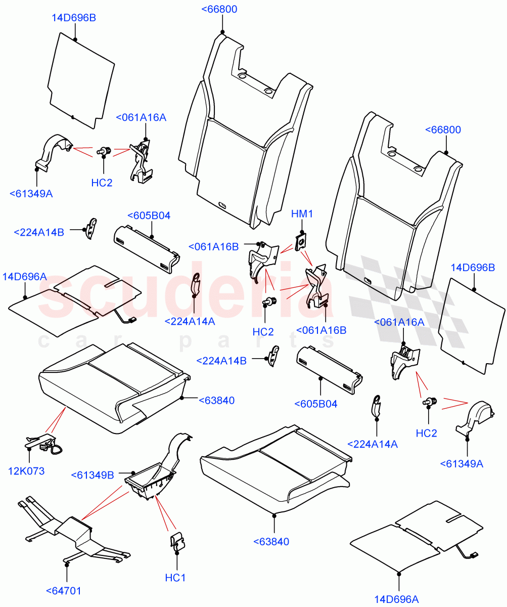 Rear Seat Pads/Valances & Heating (Solihull Plant Build, Row 3) (Version - Core, With 7 Seat Configuration) ((V) FROMHA000001) of Land Rover Land Rover Discovery 5 (2017+) [2.0 Turbo Diesel]
