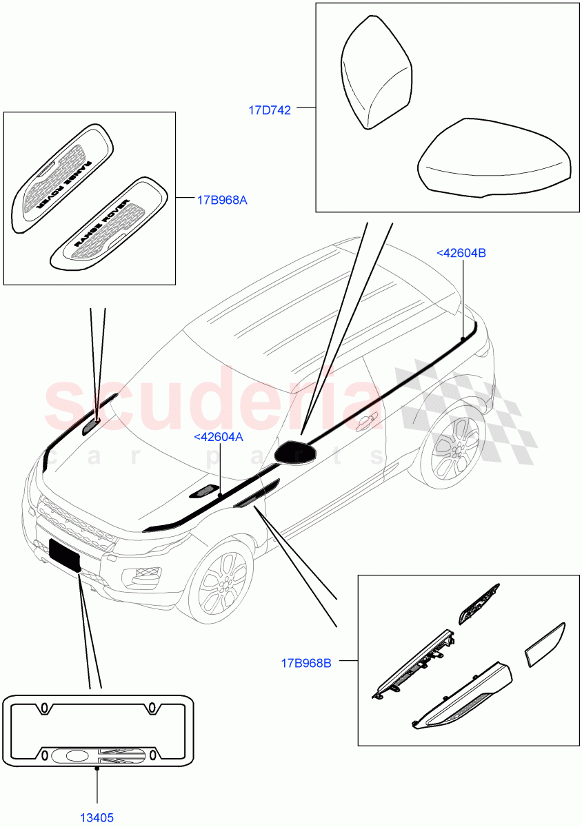 Exterior Body Styling Items (Accessory) (Halewood (UK), Itatiaia (Brazil)) of Land Rover Land Rover Range Rover Evoque (2012-2018) [2.0 Turbo Petrol GTDI]