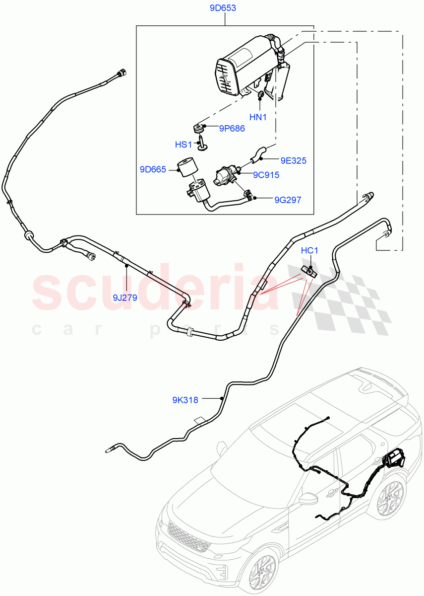 Carbon Canister (Nitra Plant Build) (3.0L AJ20P6 Petrol High, Petrol Tank With Leak Detection) ((V) FROMM2000001) of Land Rover Land Rover Discovery 5 (2017+) [3.0 I6 Turbo Petrol AJ20P6]