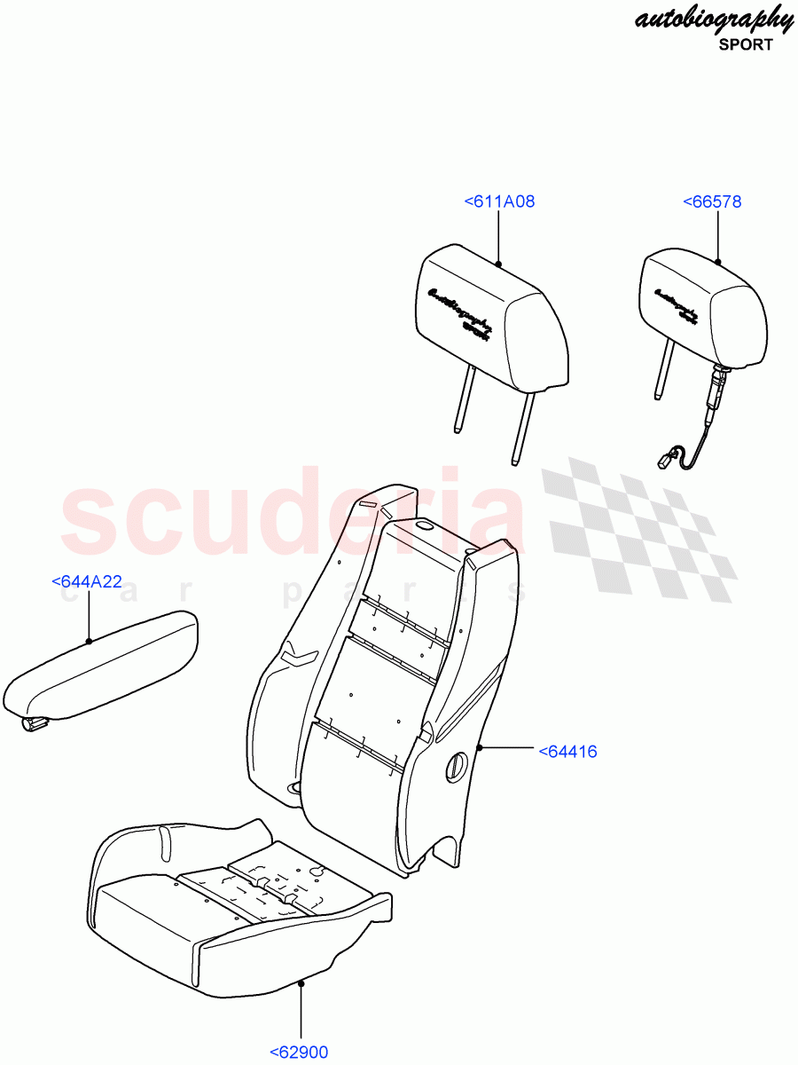Front Seat Covers (Windsor (M-L), Autobiography Sales Badge) ((V) FROMAA000001) of Land Rover Land Rover Range Rover Sport (2010-2013) [3.0 Diesel 24V DOHC TC]