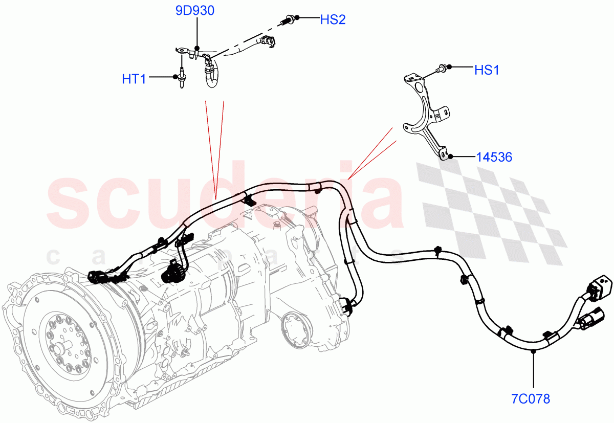 Transmission Harness (Nitra Plant Build) ((V) FROMM2000001) of Land Rover Land Rover Discovery 5 (2017+) [3.0 DOHC GDI SC V6 Petrol]