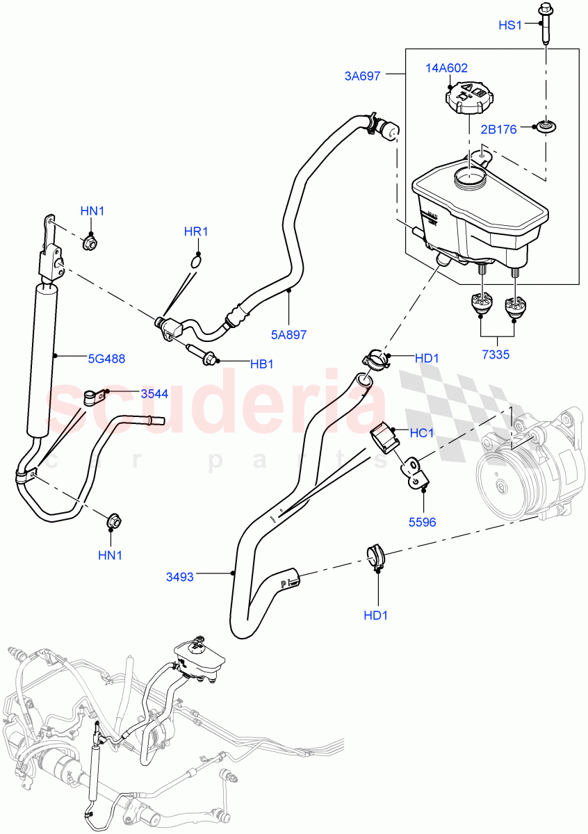 Active Anti-Roll Bar System (Reservoir, Cooler) (5.0L OHC SGDI SC V8 Petrol - AJ133, With ACE Suspension, 5.0 Petrol AJ133 DOHC CDA, 5.0L P AJ133 DOHC CDA S/C Enhanced) ((V) TOJA999999) of Land Rover Land Rover Range Rover (2012-2021) [3.0 Diesel 24V DOHC TC]