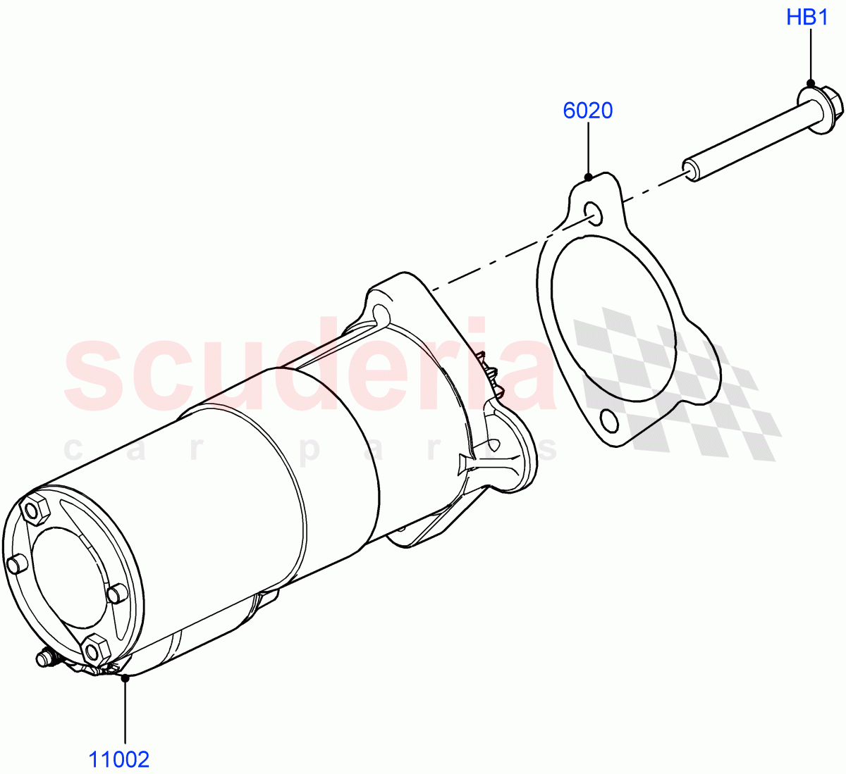 Starter Motor (Nitra Plant Build) (2.0L AJ200P Hi PHEV) ((V) FROMM2000001) of Land Rover Land Rover Defender (2020+) [2.0 Turbo Petrol AJ200P]