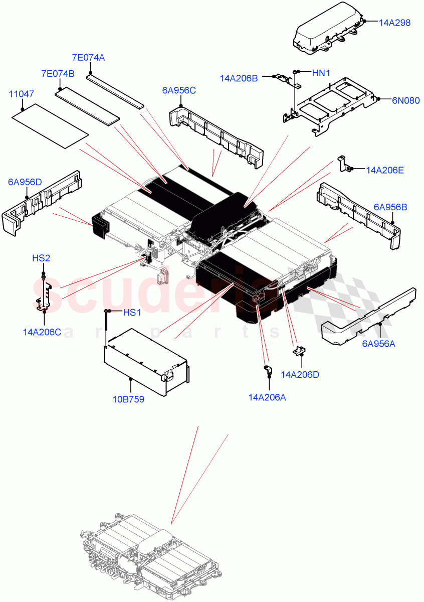 Hybrid Electrical Modules (Traction Battery Modules) (Changsu (China), Electric Engine Battery-PHEV) ((V) FROMKG446857) of Land Rover Land Rover Discovery Sport (2015+) [2.0 Turbo Petrol GTDI]