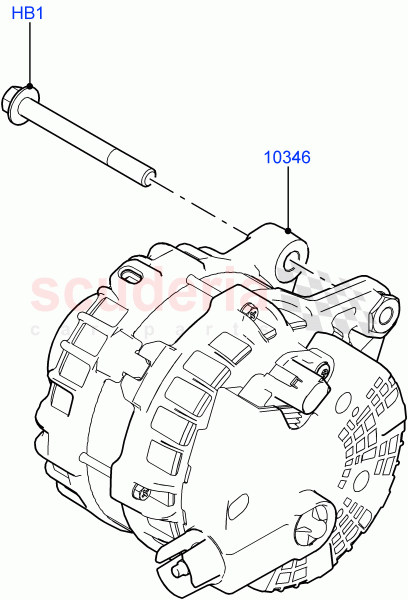 Alternator And Mountings (Itatiaia (Brazil), Electric Engine Battery-MHEV) of Land Rover Land Rover Range Rover Evoque (2019+) [2.0 Turbo Diesel]