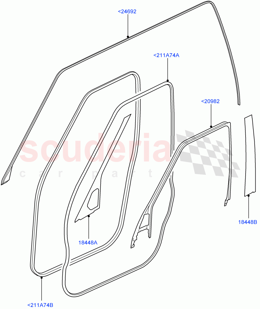 Front Doors, Hinges & Weatherstrips (Finisher And Seals) ((V) FROMAA000001) of Land Rover Land Rover Discovery 4 (2010-2016) [3.0 Diesel 24V DOHC TC]