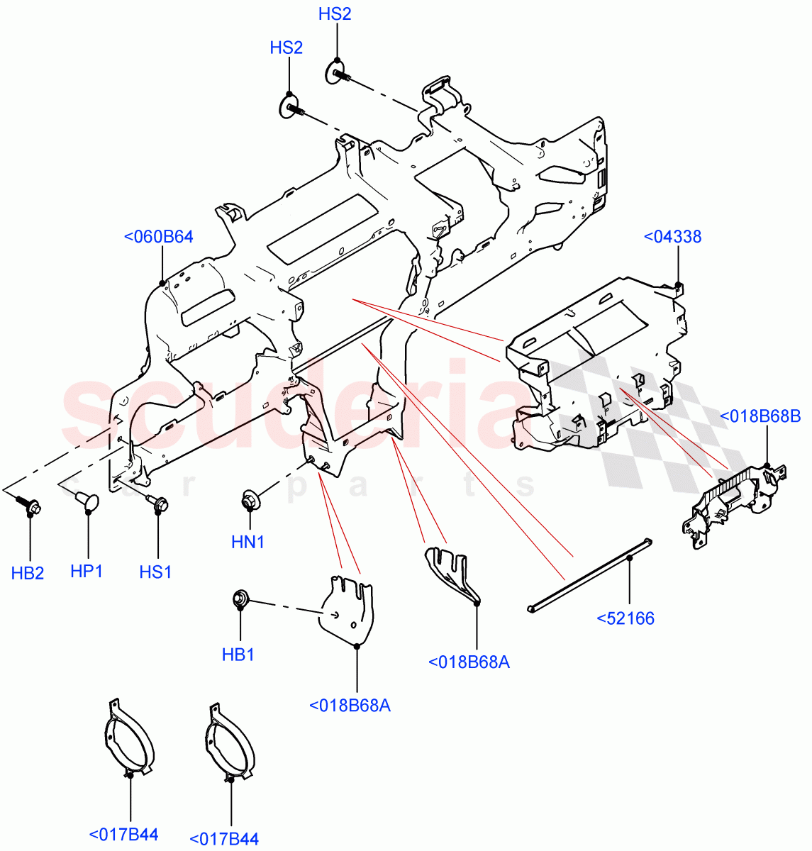 Instrument Panel (Internal Components) (Changsu (China)) of Land Rover Land Rover Range Rover Evoque (2019+) [2.0 Turbo Diesel AJ21D4]