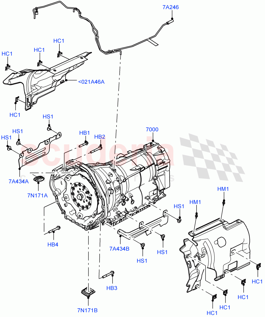 Auto Trans Assy & Speedometer Drive (4.4 V8 Turbo Petrol (NC10), 8 Speed Auto Trans ZF 8HP76) of Land Rover Land Rover Range Rover (2022+) [3.0 I6 Turbo Diesel AJ20D6]