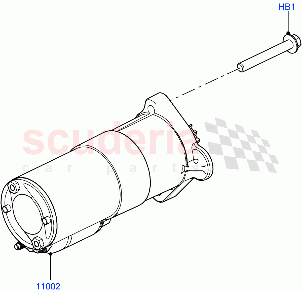Starter Motor (Nitra Plant Build) (2.0L I4 High DOHC AJ200 Petrol) ((V) FROML2000001) of Land Rover Land Rover Defender (2020+) [2.0 Turbo Petrol AJ200P]