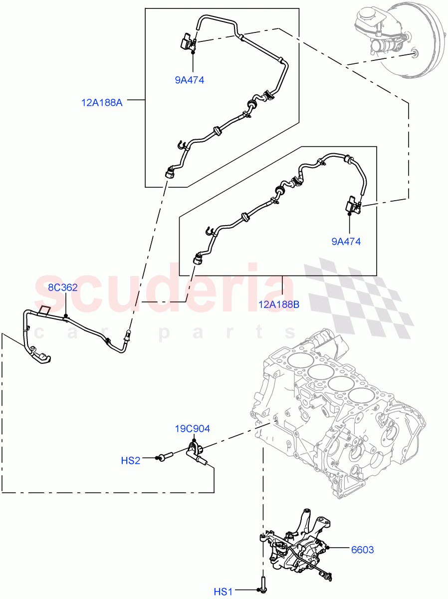 Vacuum Control And Air Injection (2.0L AJ20P4 Petrol High PTA, Halewood (UK), 2.0L AJ20P4 Petrol E100 PTA, 2.0L AJ20P4 Petrol Mid PTA) ((V) TOLH999999) of Land Rover Land Rover Discovery Sport (2015+) [2.0 Turbo Petrol AJ200P]