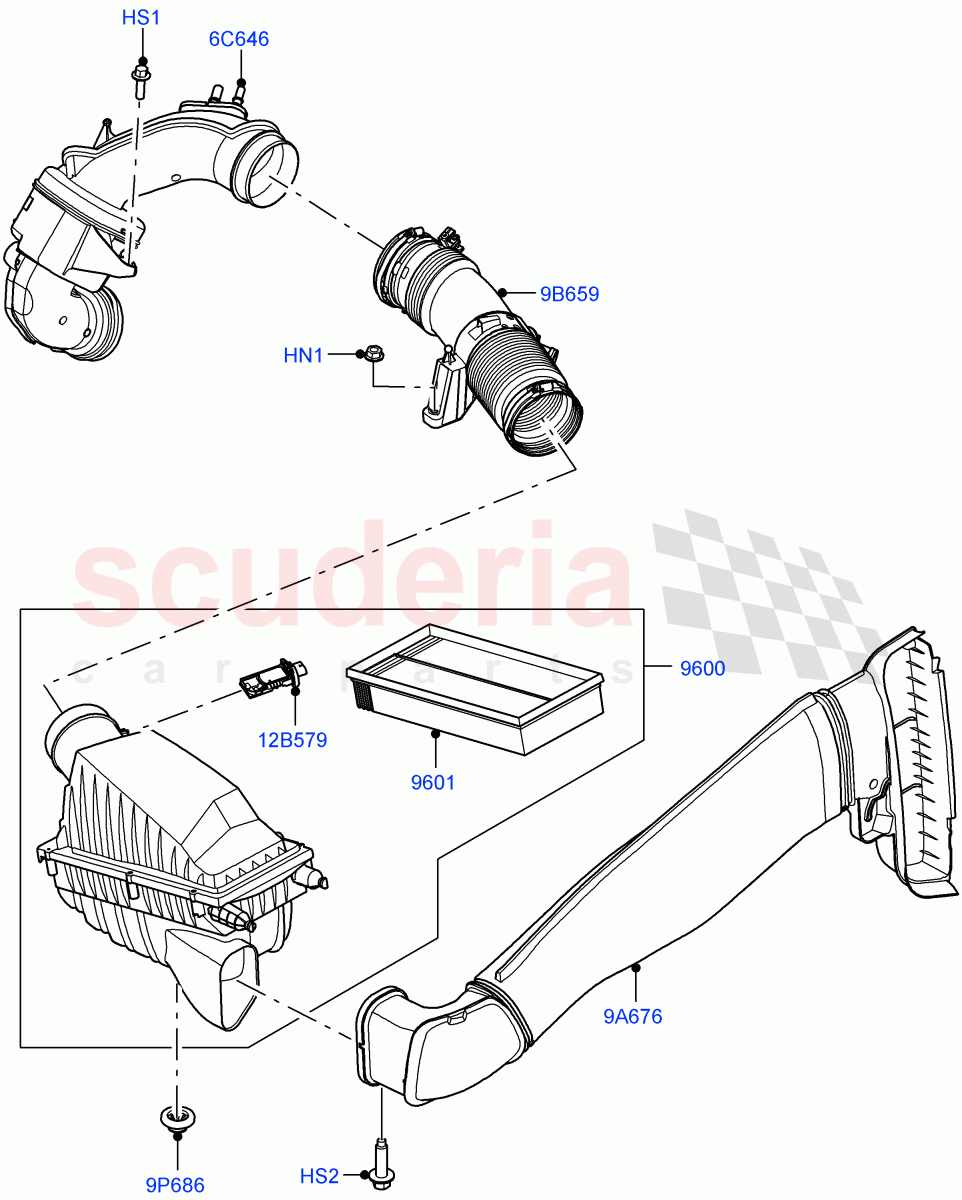 Air Cleaner (3.0L AJ20P6 Petrol High) of Land Rover Land Rover Defender (2020+) [3.0 I6 Turbo Petrol AJ20P6]