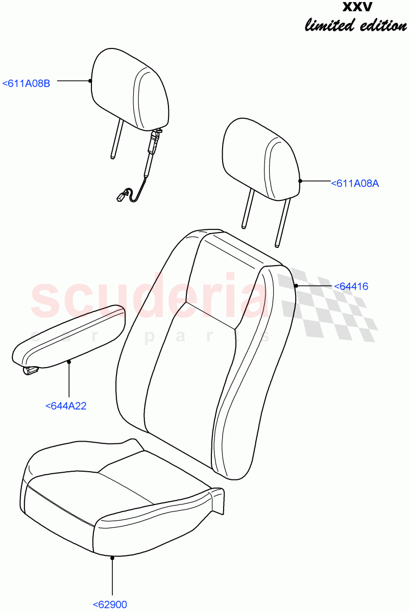Front Seat Covers (XXV Anniversary LE) ((V) FROMEA000001) of Land Rover Land Rover Discovery 4 (2010-2016) [5.0 OHC SGDI NA V8 Petrol]