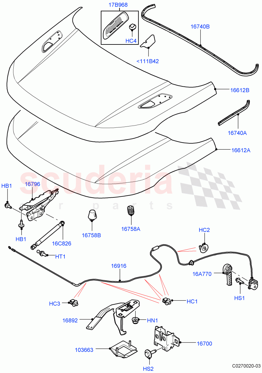 Hood And Related Parts (Changsu (China)) ((V) FROMEG000001) of Land Rover Land Rover Range Rover Evoque (2012-2018) [2.0 Turbo Petrol GTDI]