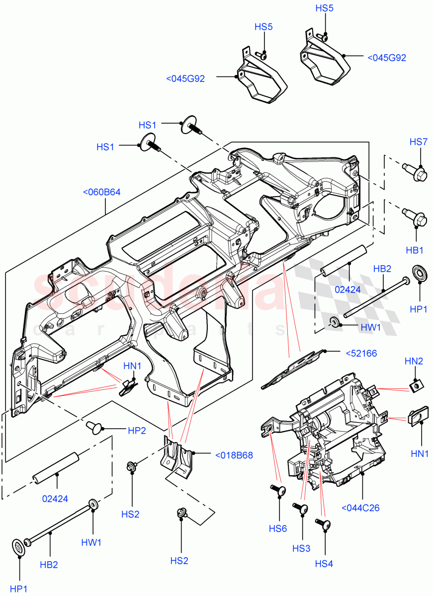 Instrument Panel (Upper, Internal Components) (Halewood (UK), Head Up Display) ((V) FROMFH000001) of Land Rover Land Rover Range Rover Evoque (2012-2018) [2.2 Single Turbo Diesel]