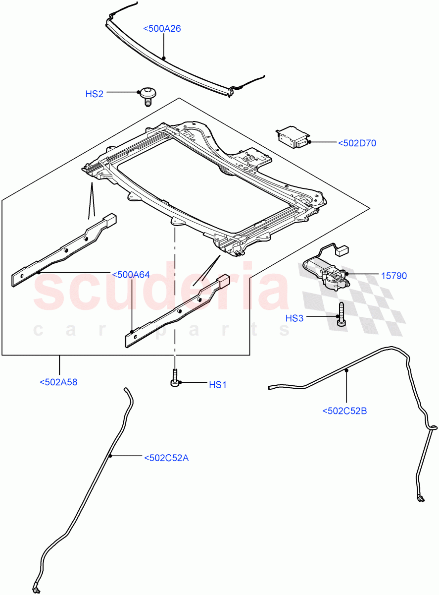 Sliding Roof Mechanism And Controls (Power Tilt/Slide Sun Roof) ((V) FROMAA000001) of Land Rover Land Rover Discovery 4 (2010-2016) [5.0 OHC SGDI NA V8 Petrol]