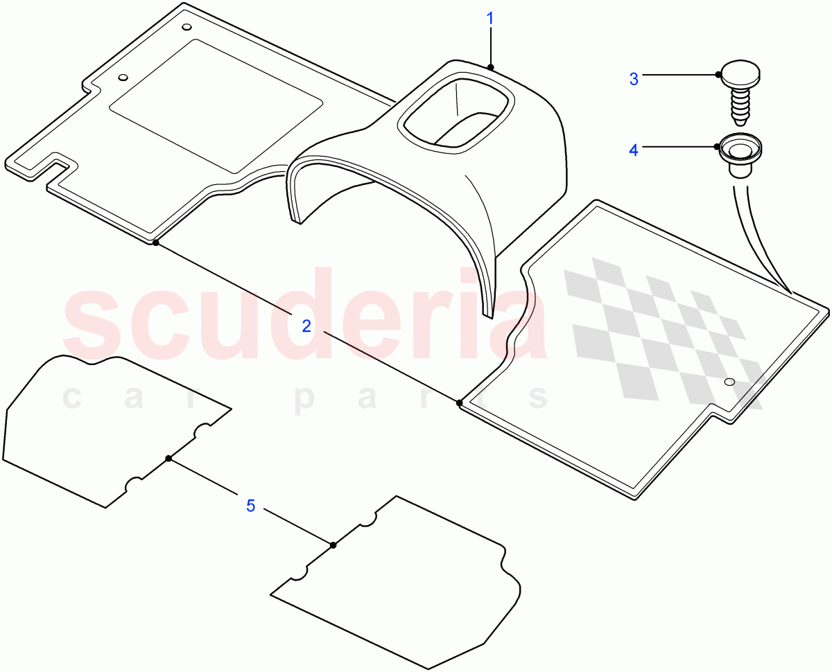 Carpets - Front Floor (With Carpet Floor Covering Level 1) ((V) FROM7A000001) of Land Rover Land Rover Defender (2007-2016)