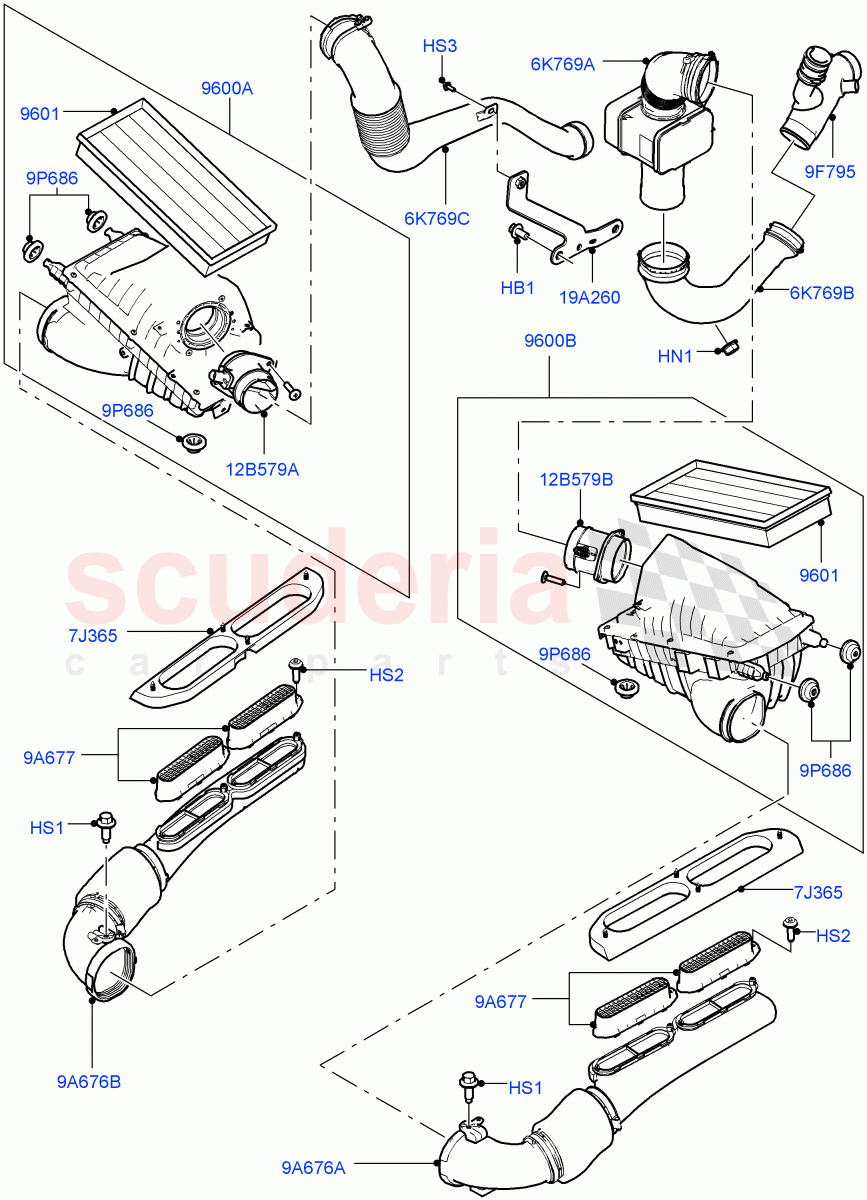 Air Cleaner (3.0 V6 D Gen2 Twin Turbo) ((V) FROMFA000001) of Land Rover Land Rover Range Rover (2012-2021) [3.0 Diesel 24V DOHC TC]