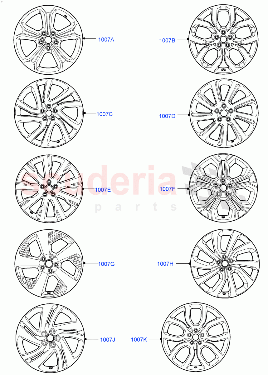 Wheels (Changsu (China)) ((V) FROMFG000001) of Land Rover Land Rover Discovery Sport (2015+) [2.0 Turbo Diesel AJ21D4]