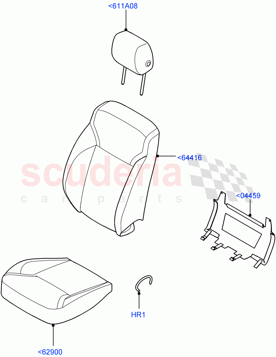 Front Seat Covers (Nitra Plant Build) (Grained Cloth, Version - Core) ((V) FROMK2000001) of Land Rover Land Rover Discovery 5 (2017+) [2.0 Turbo Diesel]