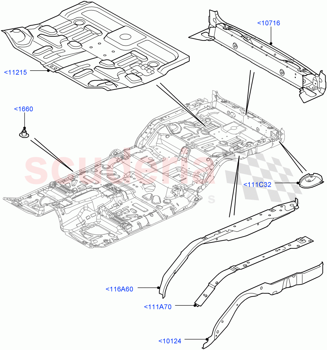 Floor Pan - Centre And Rear ((V) FROMAA000001) of Land Rover Land Rover Range Rover Sport (2010-2013) [5.0 OHC SGDI SC V8 Petrol]