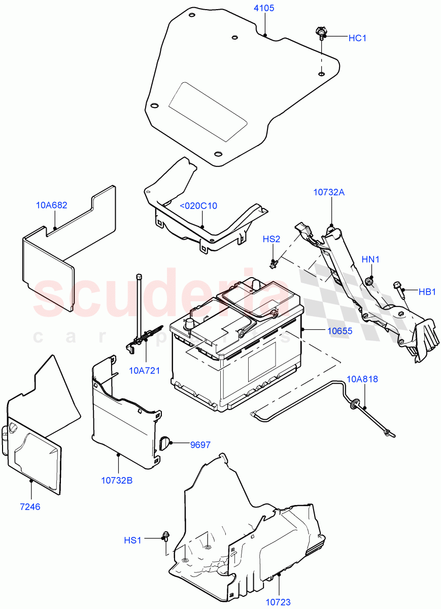 Battery And Mountings (Halewood (UK)) ((V) TOKH999999) of Land Rover Land Rover Discovery Sport (2015+) [2.0 Turbo Diesel]